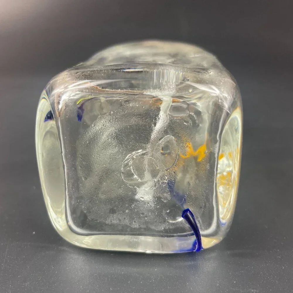 Stockholms Glasbruk Skansen Art Glass Cruet Sweden Coin Cork Stopper